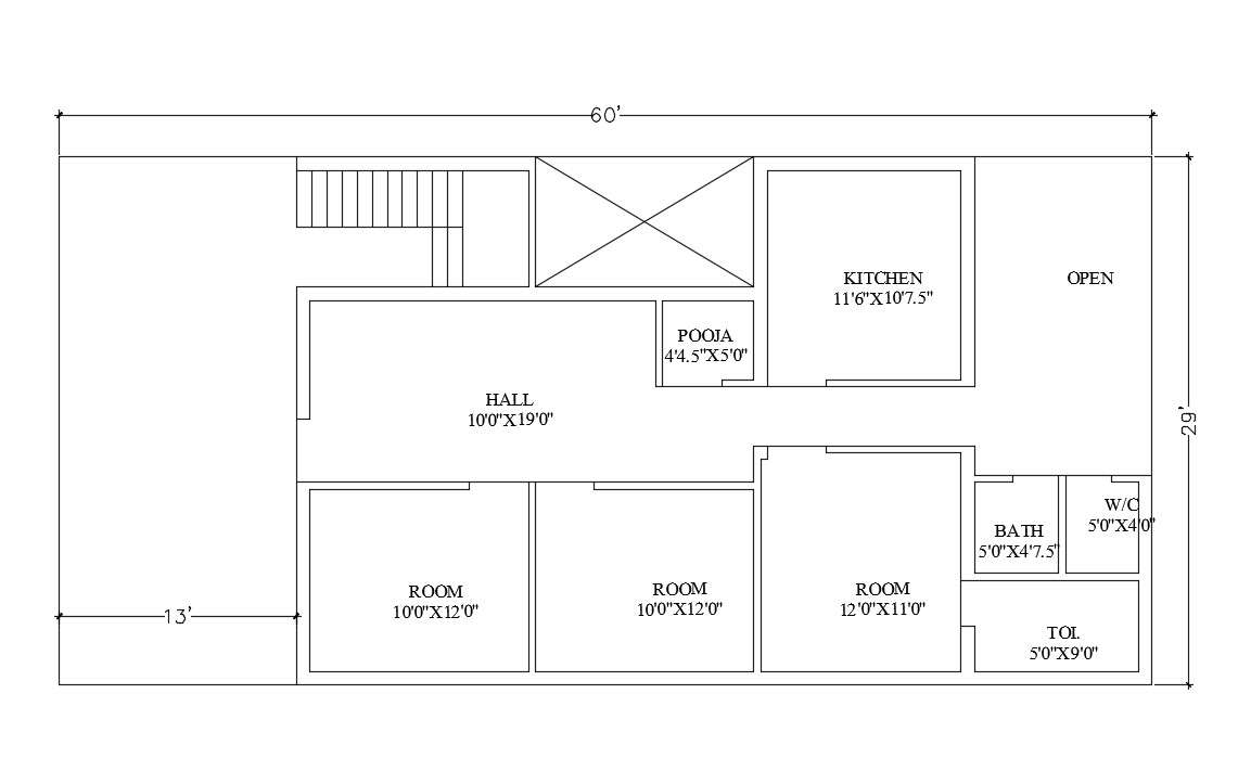 Free AutoCAD Line House Plan Drawing DWG File - Cadbull