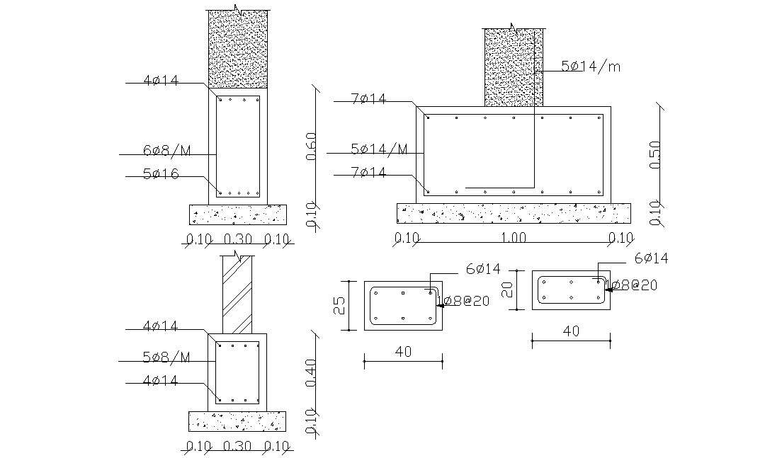 Free Download Column Foundation Sections Design CAD File - Cadbull