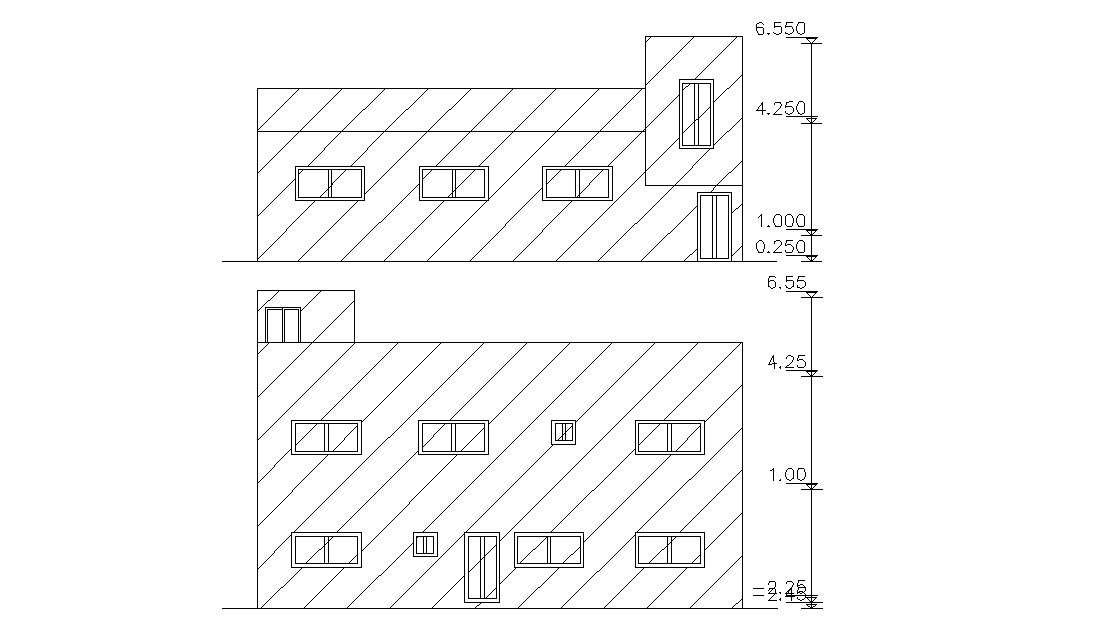 Free Download House Elevation Design DWG File - Cadbull