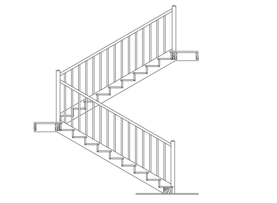 Free Download Stair Elevation Drawing DWG File Cadbull