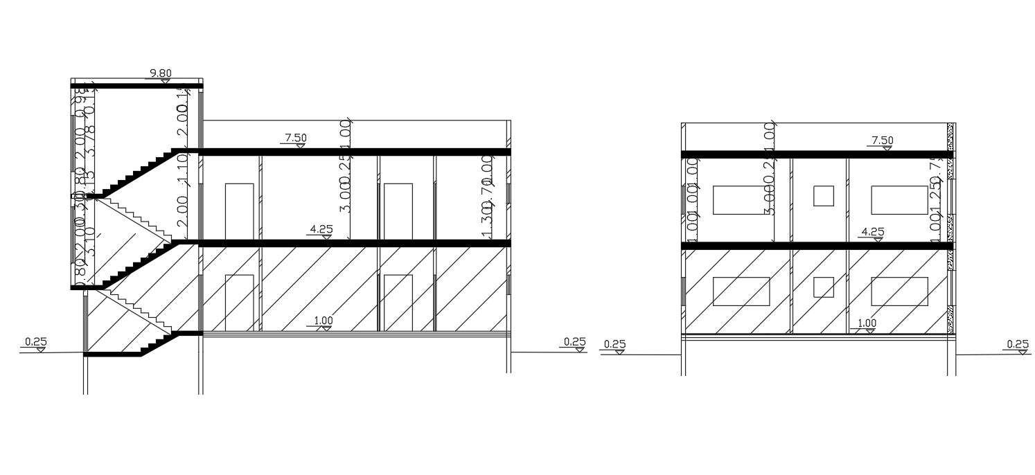 Free House Building Section Drawing DWG File - Cadbull