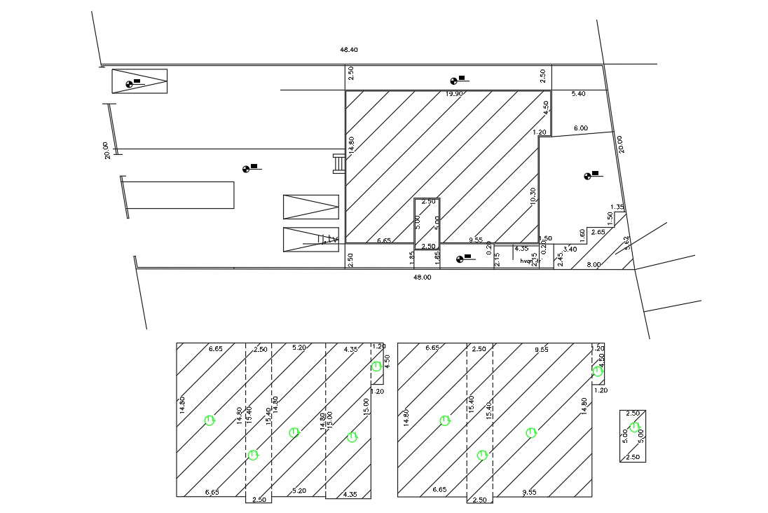 free-house-plot-plan-with-land-survey-dwg-file-cadbull