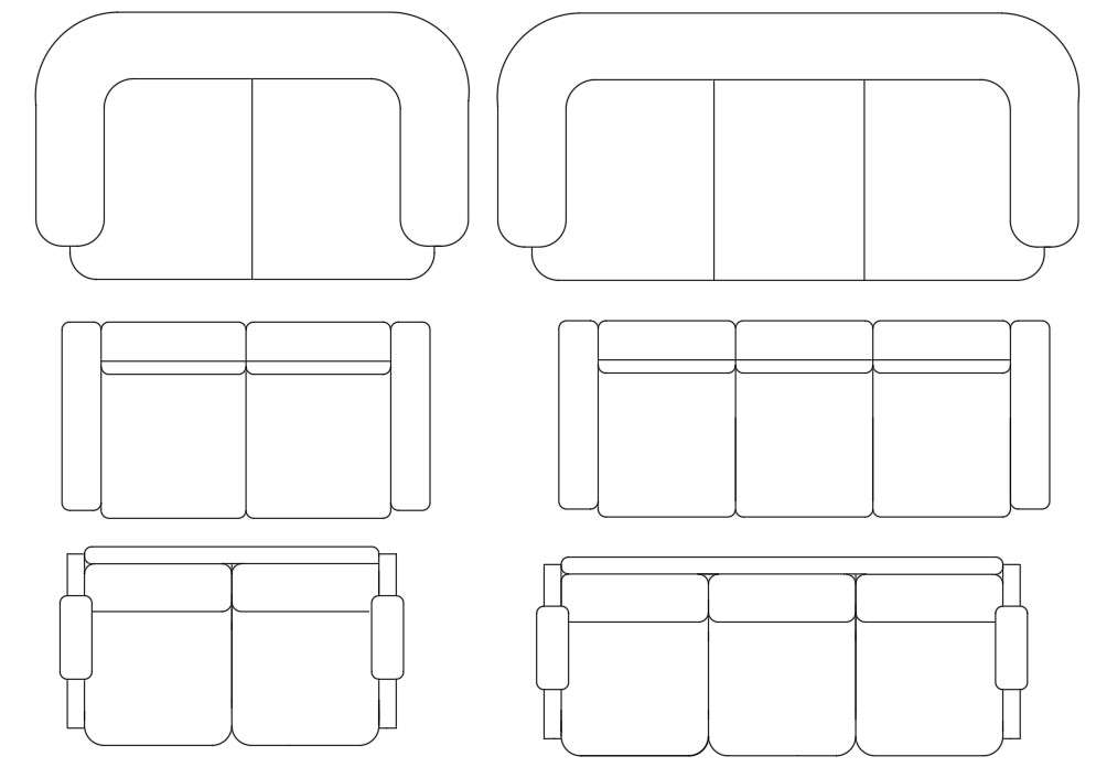 Free Sofa Set Furniture CAD Blocks Download - Cadbull