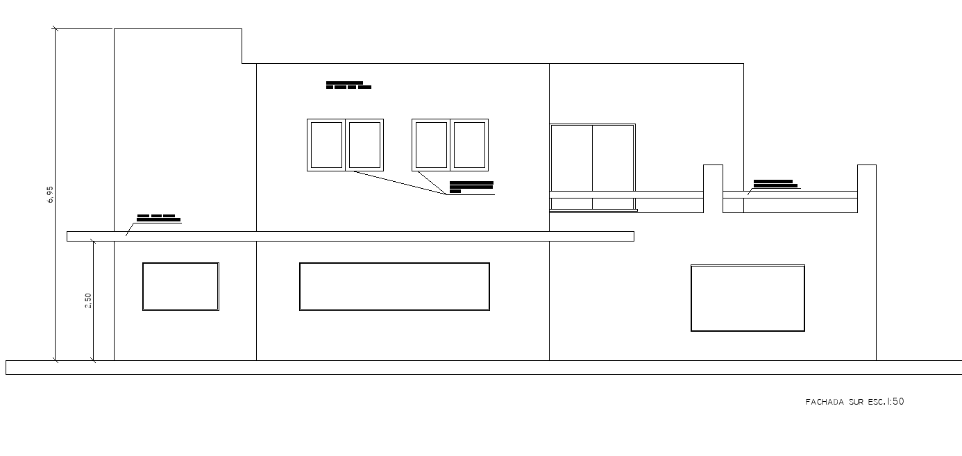 Front Elevation Home Plan Detail Dwg File Cadbull