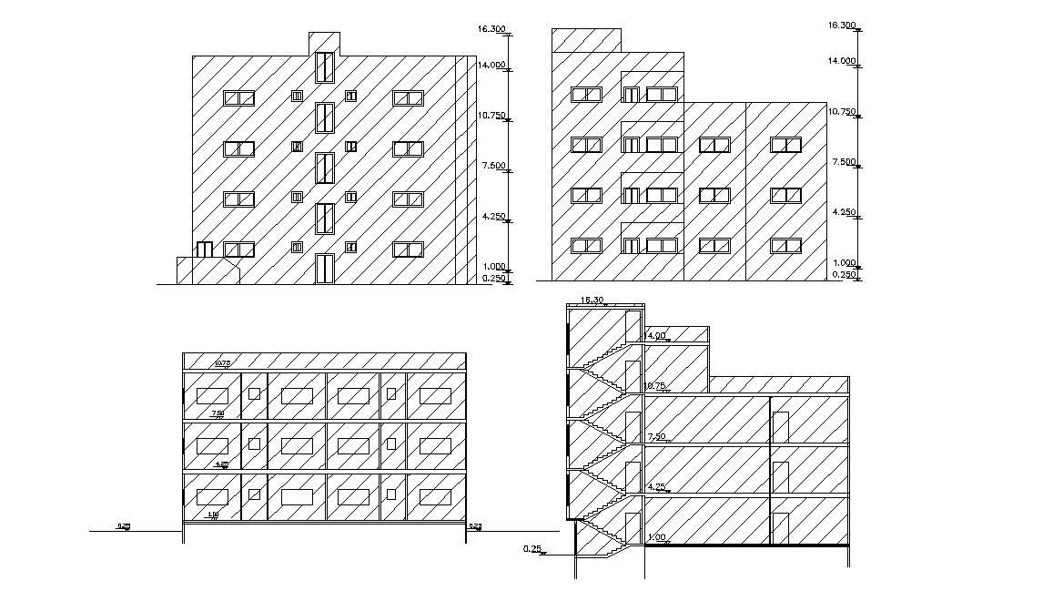 Front And Side View Of Apartment House Building Design Cadbull   FrontAndSideViewOfApartmentHouseBuildingDesignTueFeb2020112548 