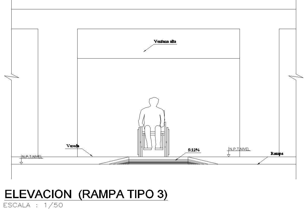 Front elevation of ramp in detail AutoCAD drawing, dwg file, CAD ...