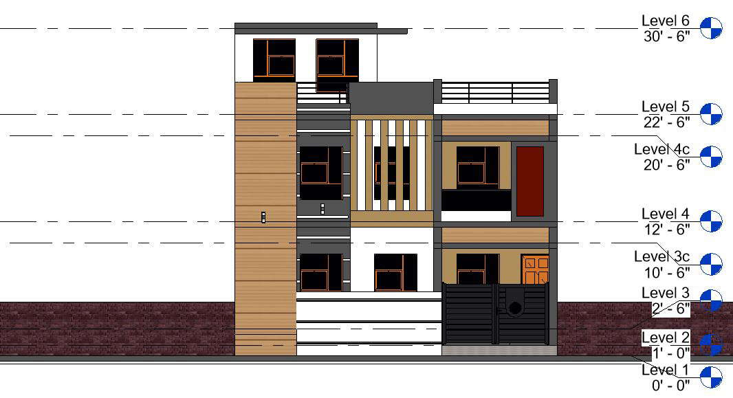 Front elevation of the house design is given in this Revit file ...