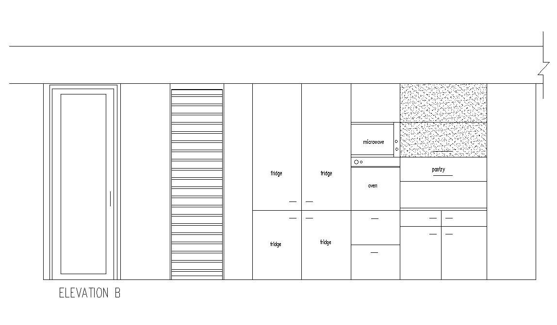 Front Elevation View Of The Kitchen Is Given In This Autocad Drawing File Download Now Cadbull