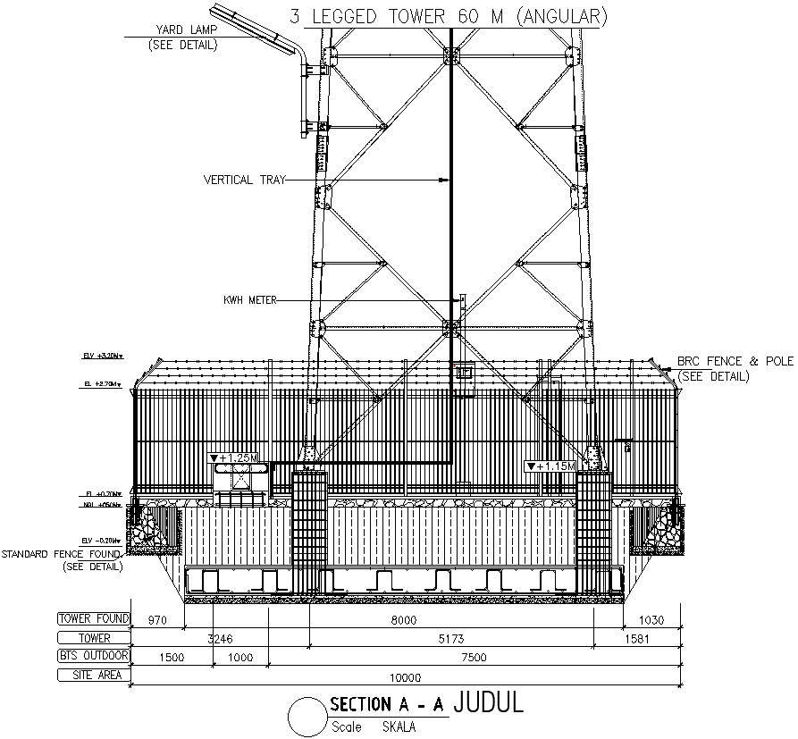 Electrical Layout Of Legged Tower Autocad File Cad - almuhja.com