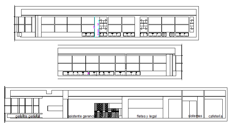 Full elevation and lateral section details of amplification corporate ...