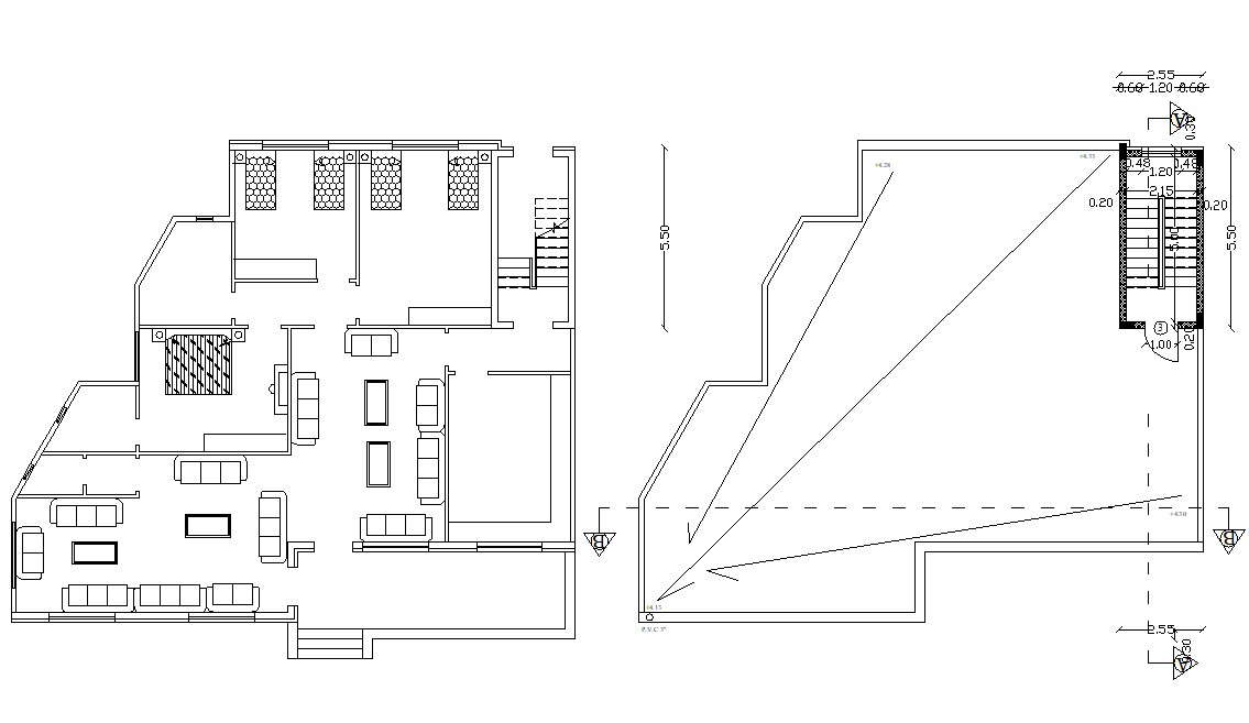 Fully Furnished 3 BHK Bungalow Building Floor Plan AutoCAD File - Cadbull