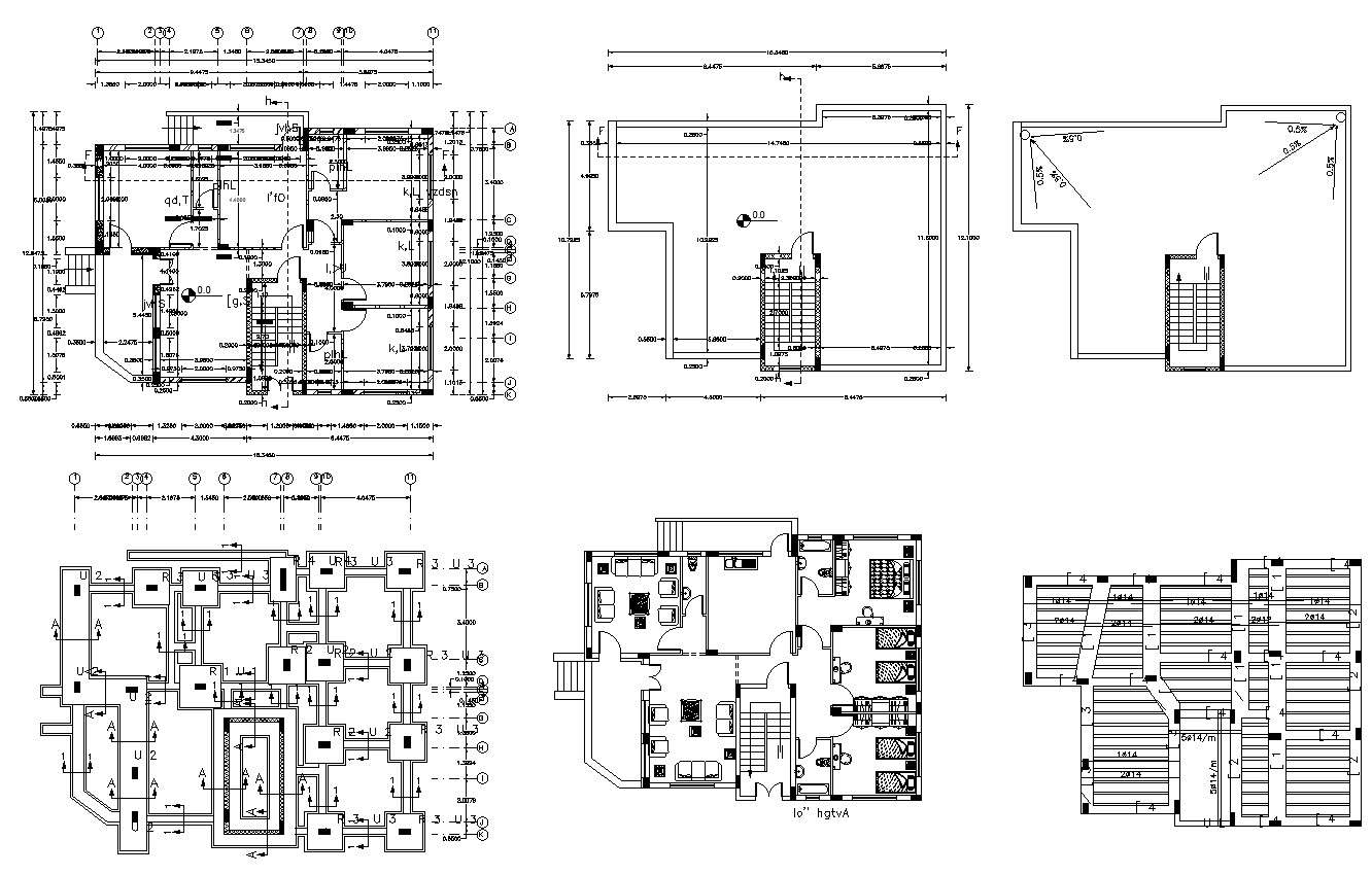 Fully Furnished 3 Bed rooms Huge Bungalow Design With Dimension - Cadbull