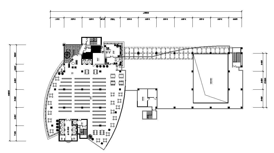 Furnished Commercial Building Floor Plan With Working