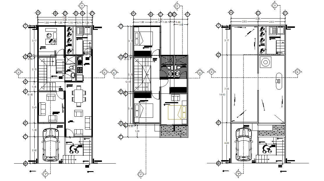 Furnished Dwelling Bungalow 2d CAD Drawing - Cadbull