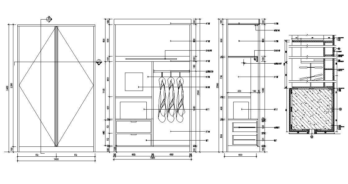 Furniture Cupboard Drawing DWG File Cadbull