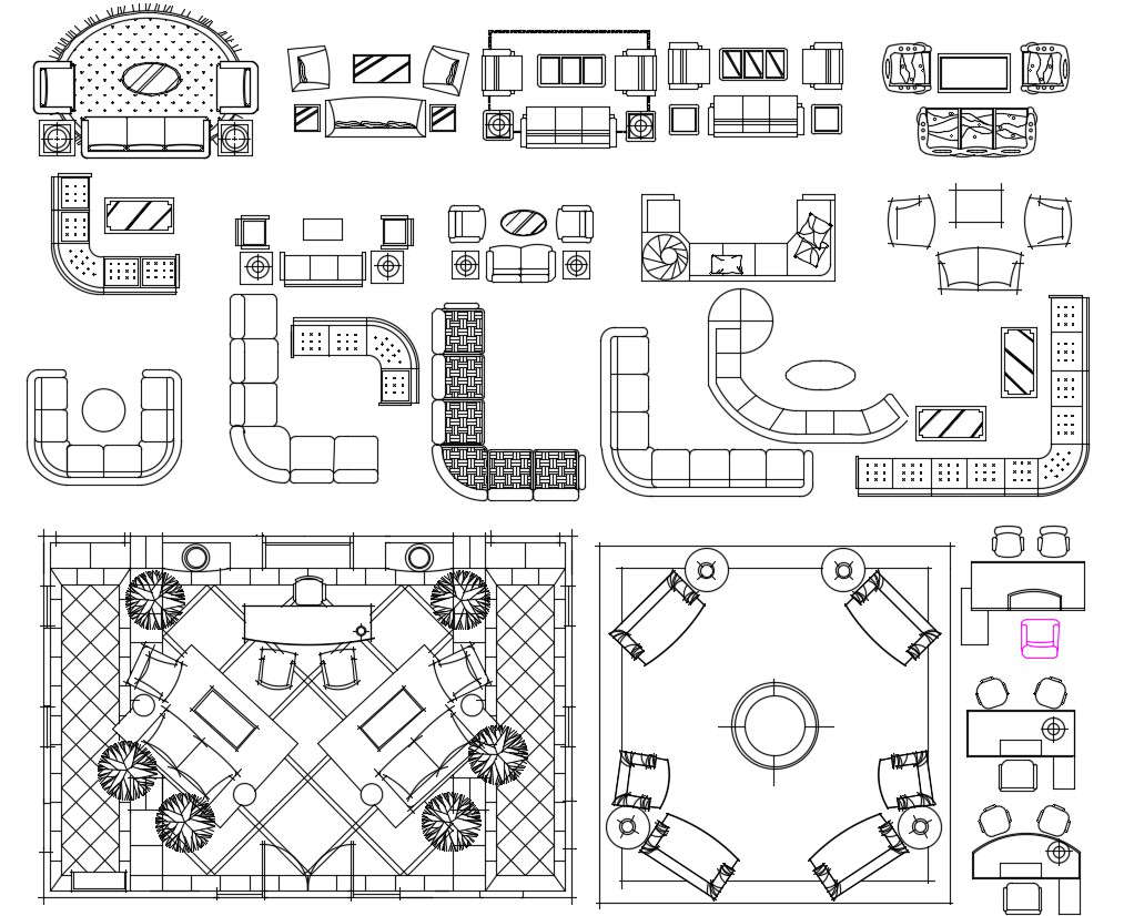 Furniture Design Sofa Set Cad File Download - Cadbull