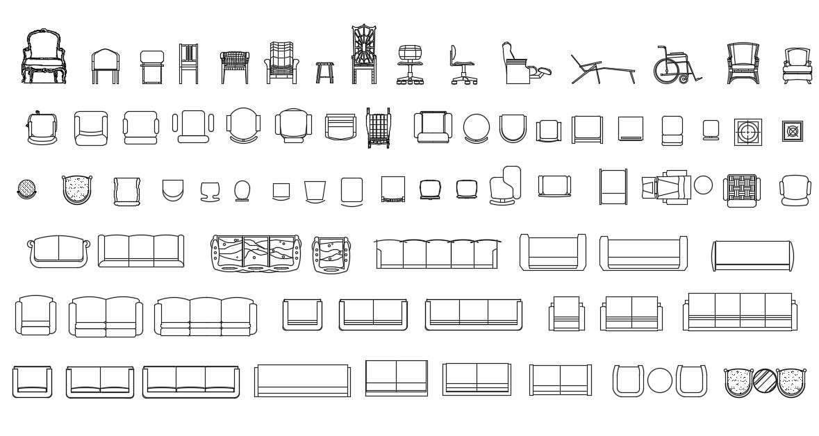 Furniture Layout Cad File Download - Cadbull