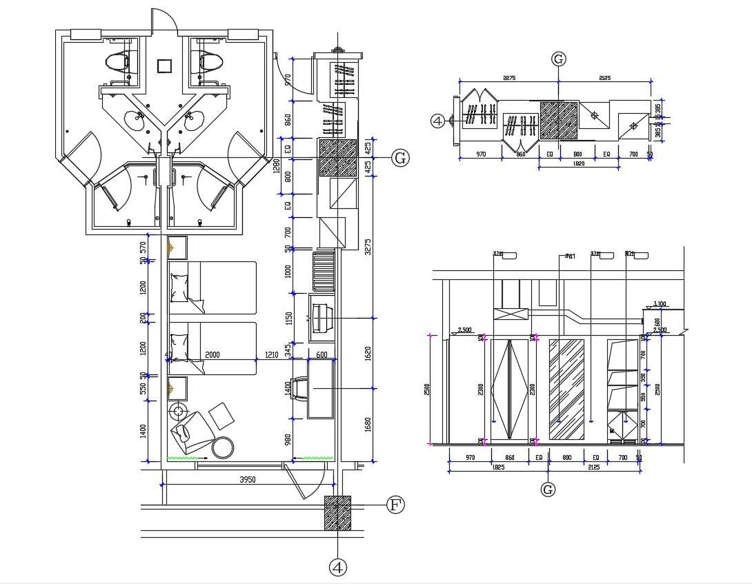 Hotel Bedrooms Floor Plan With Furniture Design Autocad File Cadbull   Furniture Layout Of Hotel Room CAD File Free Download Fri Nov 2019 01 58 36 