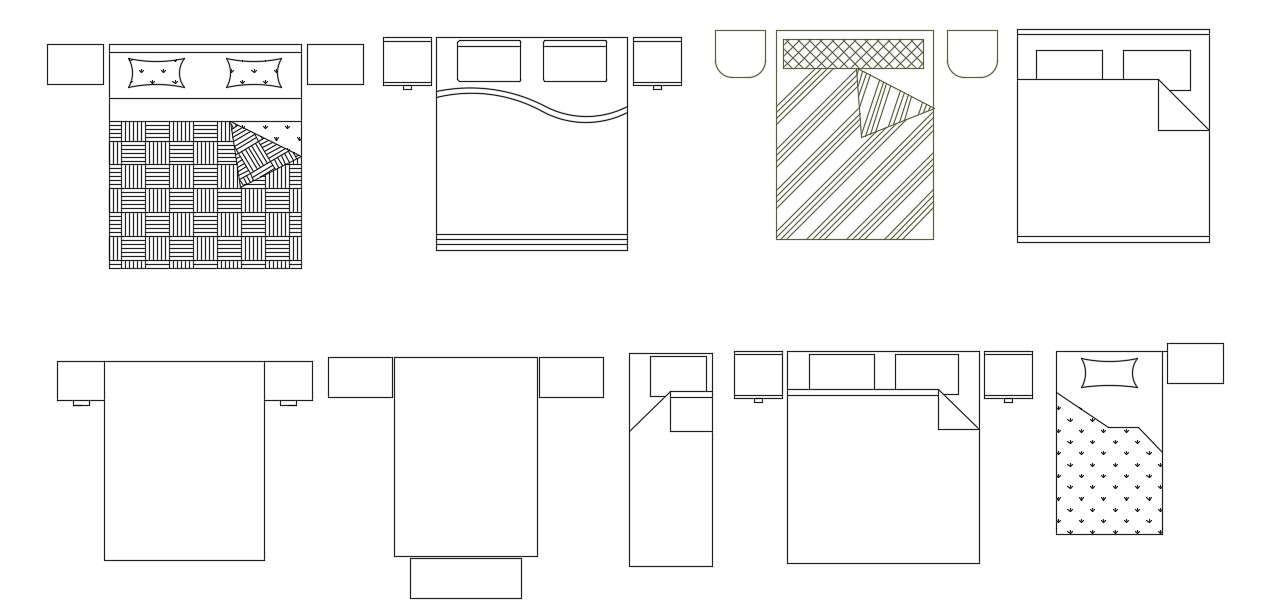 Furniture Single and Double Bed Blocks Elevation Design AutoCAD File ...