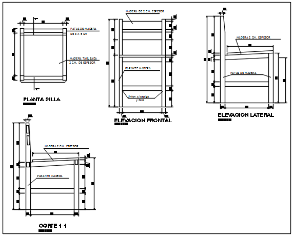 Furniture Chair Plan Detail Dwg File - Cadbull