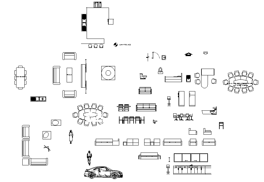 Furniture detail in dwg file - Cadbull