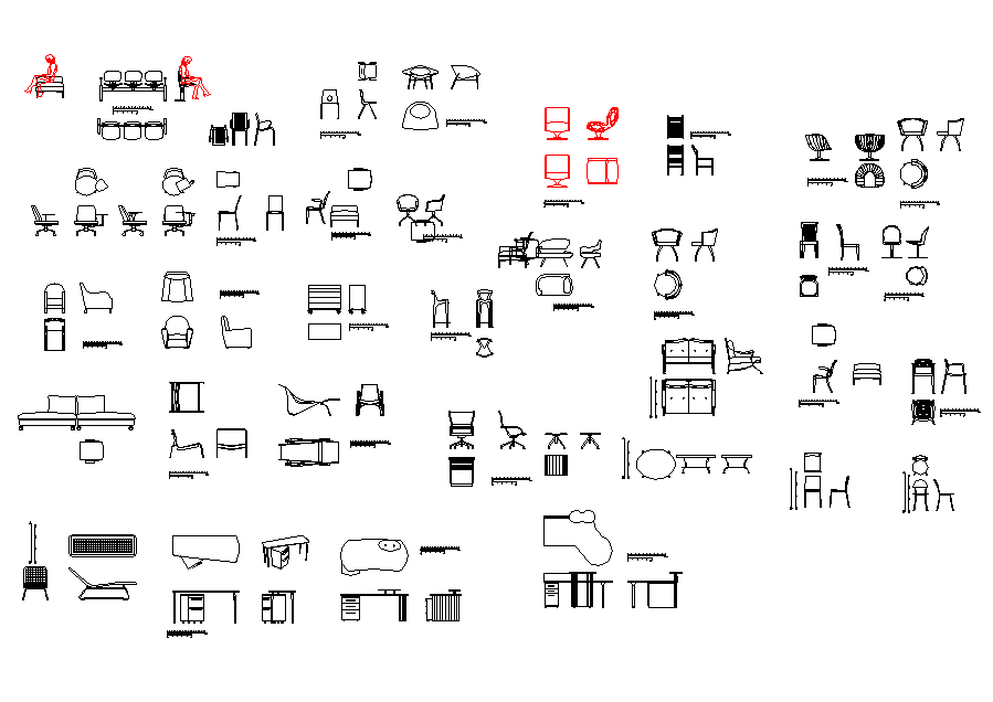 Furniture Equipment Plan Detail Dwg File. - Cadbull