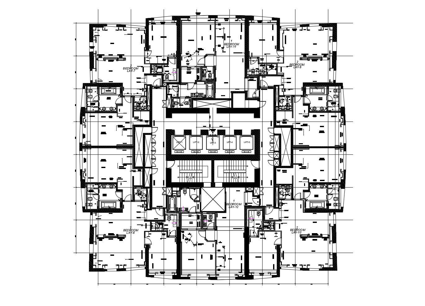 Furniture layout plan of a residential apartment in dwg file - Cadbull