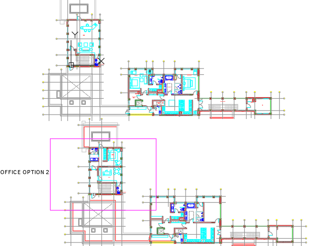 Furniture plan layout of first floor - Cadbull