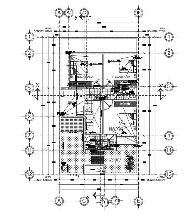 Furnitures Detail Of 12x20m First Floor Home Plan Is Given In This Autocad Drawing File