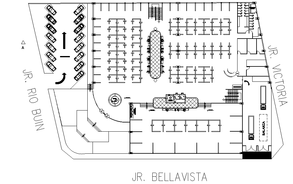 Furniture’s detail of 85x58m ground floor office plan is given in this ...