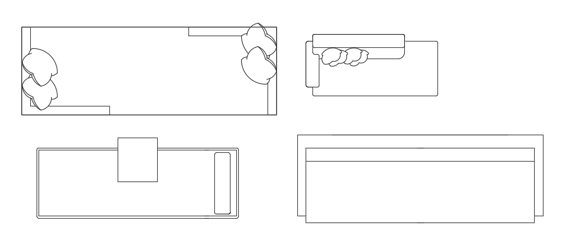 Furniture’s of sofa set plans are given in this 2D Autocad drawing file ...