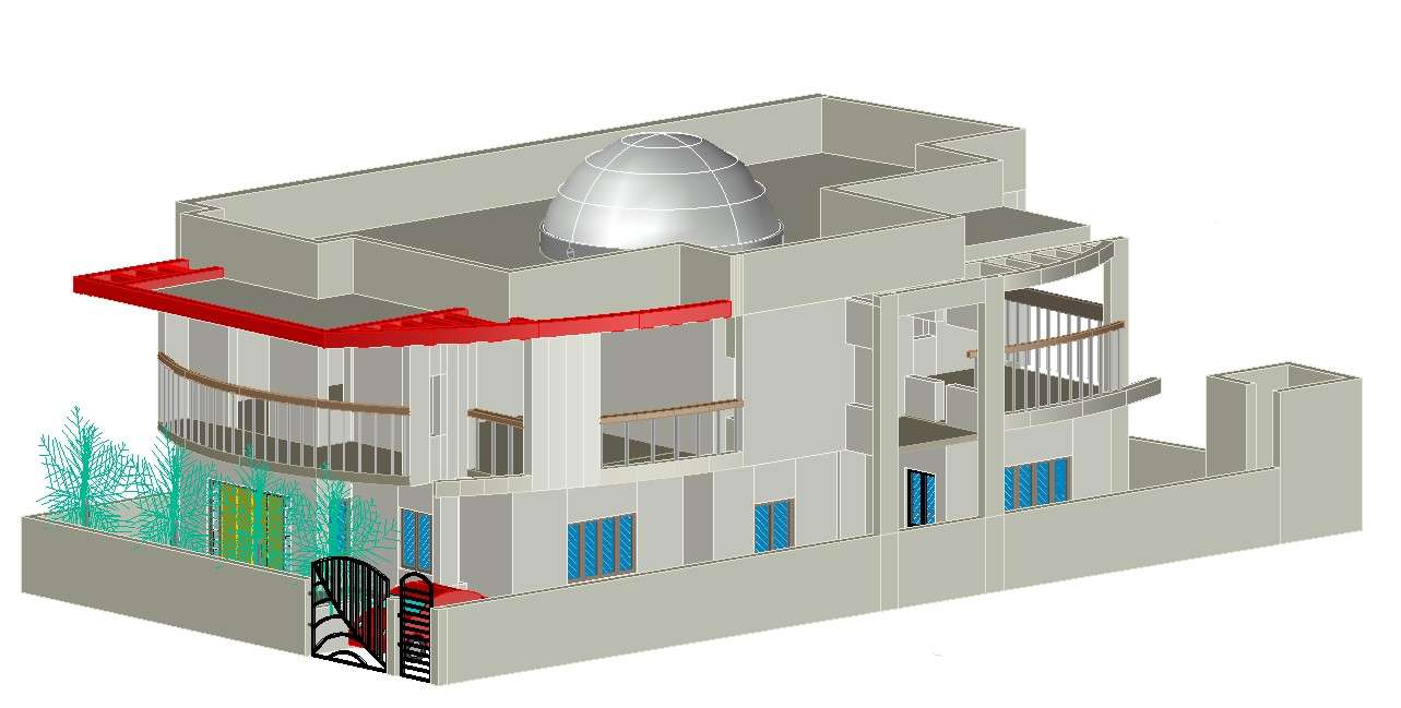 3d House Dwg Autocad Drawing
