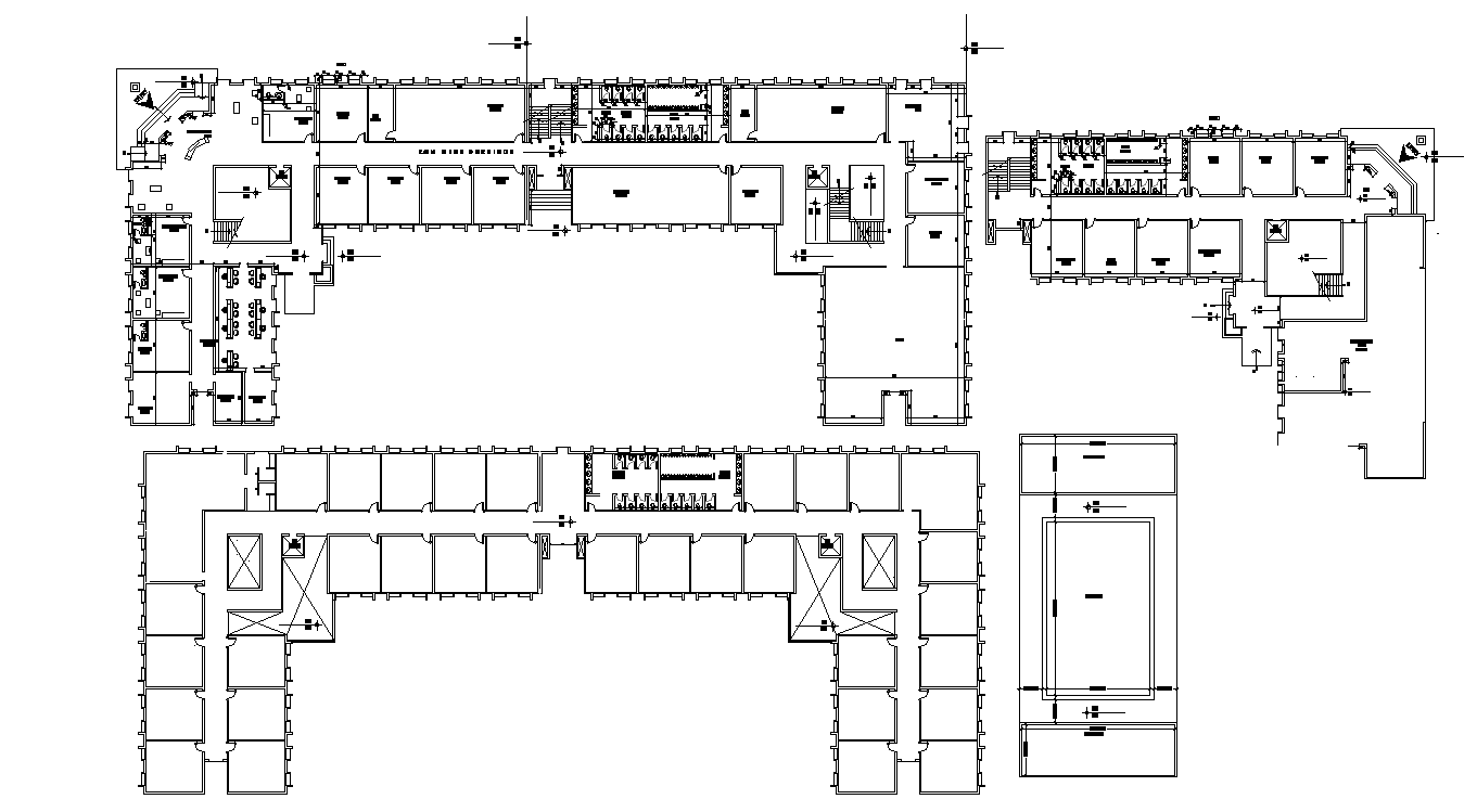 G+1 School Building floor plan DWG file. Download now