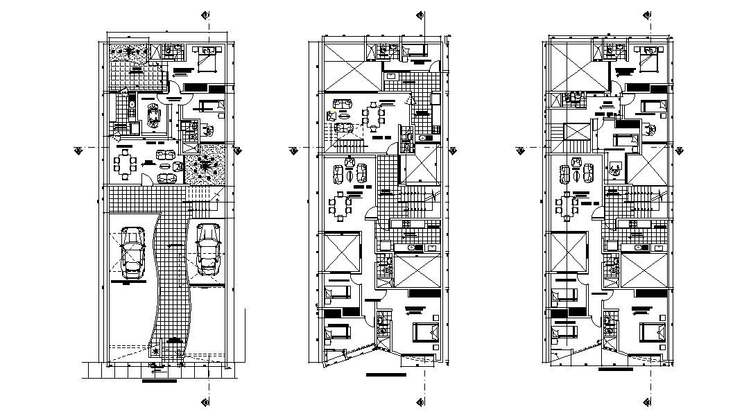 G+3 house plan is given in this 2D Autocad DWG drawing file. Download ...