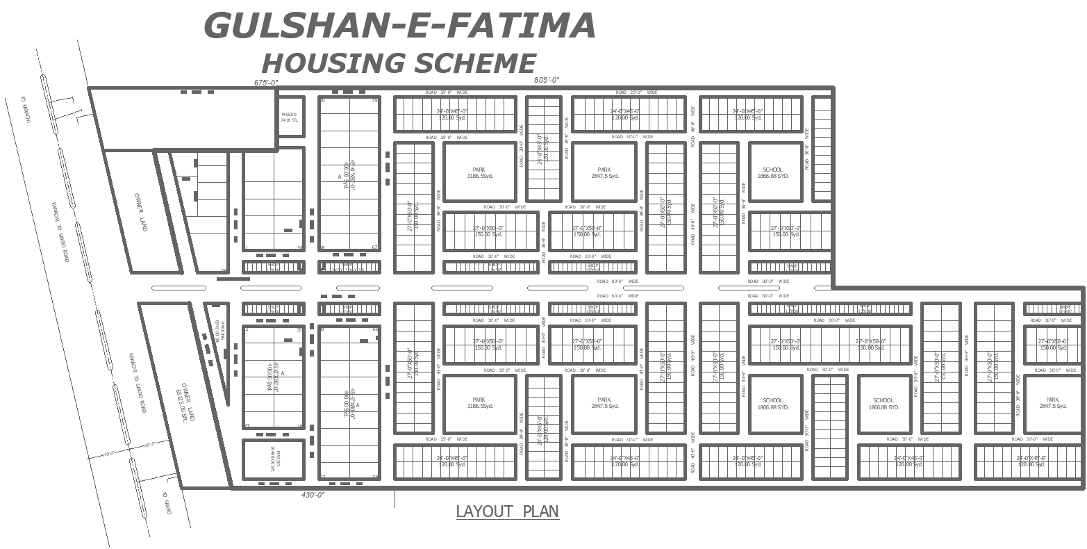 GULSHAN E FATIMA Housing scheme design with three school and two musjid ...