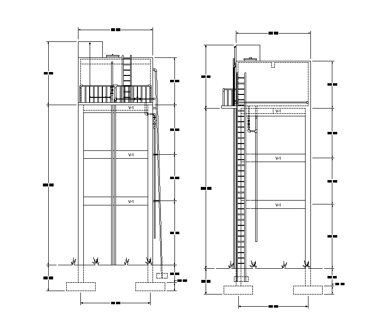 Gallon elevated tank detail is given in this Autocad drawing file ...