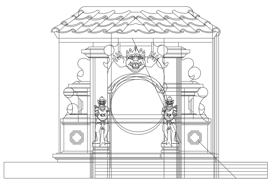 Garden theme gate elevation cad drawing details dwg file - Cadbull