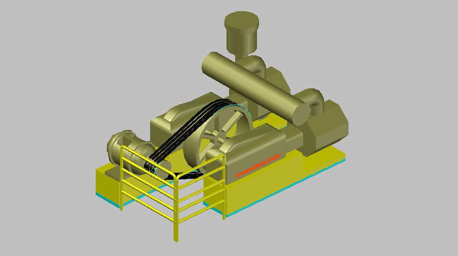 autocad 3d machine drawing