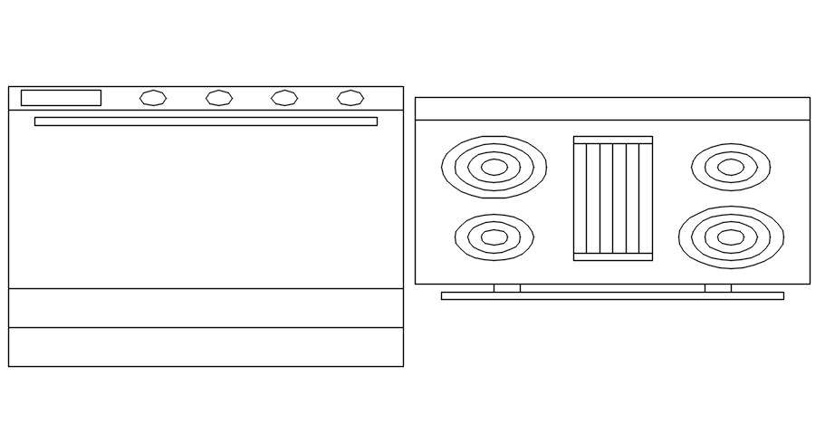 Gas Stove And Otg Cad Blocks In Autocad Dwg File Cadbull