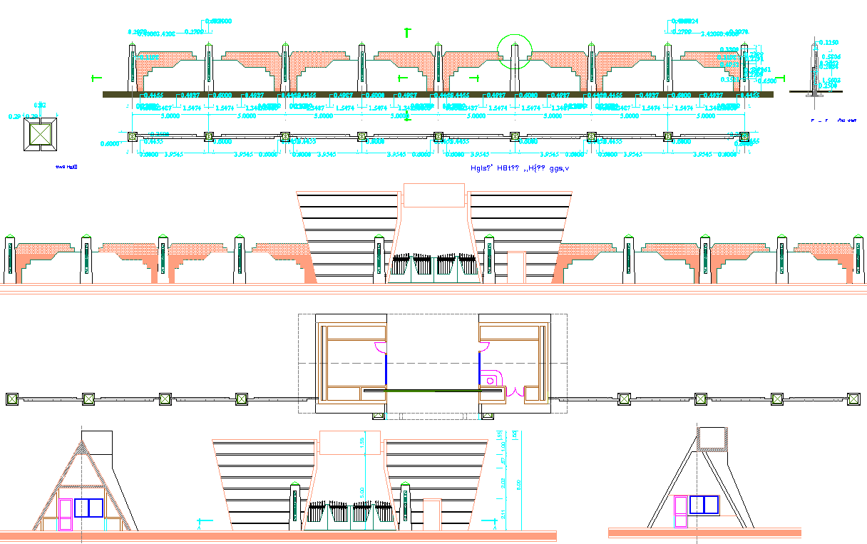 Gate Design and Section plan - Cadbull