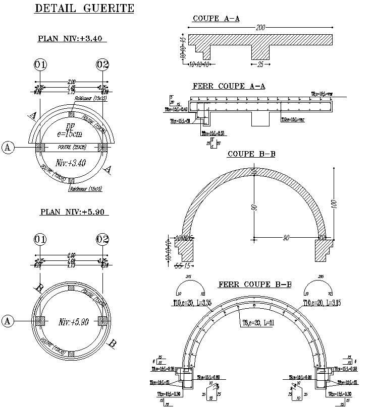 gatehouse-structural-details-with-dimensions-in-autocad-2d-drawing-cad