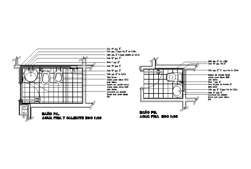 General Toilet floor plan detail drawing specified in this CAD drawing ...