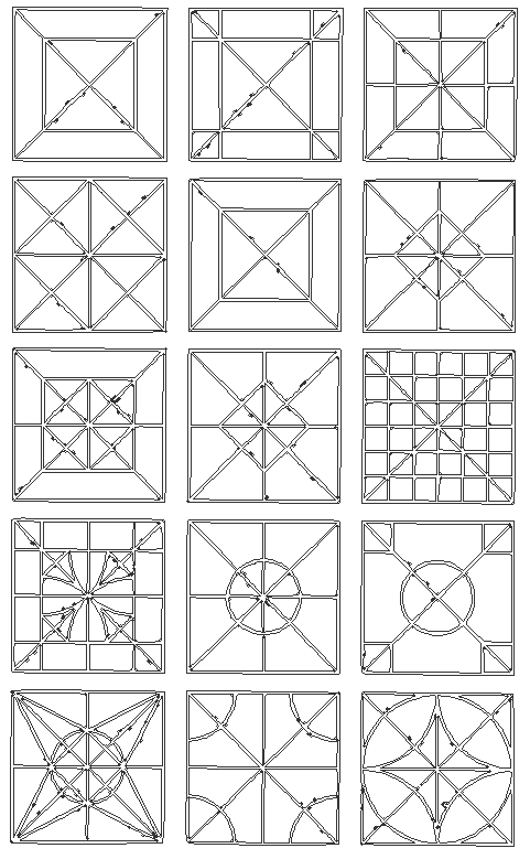 Geometric grid mosaic design for flooring DWG AutoCAD drawing - Cadbull