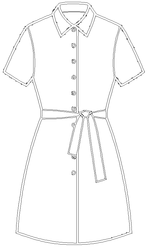 Girl long shirt dress freehand clipart design DWG AutoCAD drawing - Cadbull