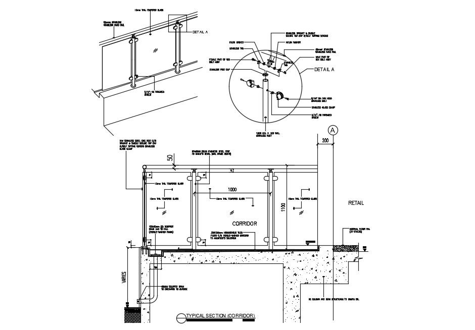 Glass Railing CAD Details