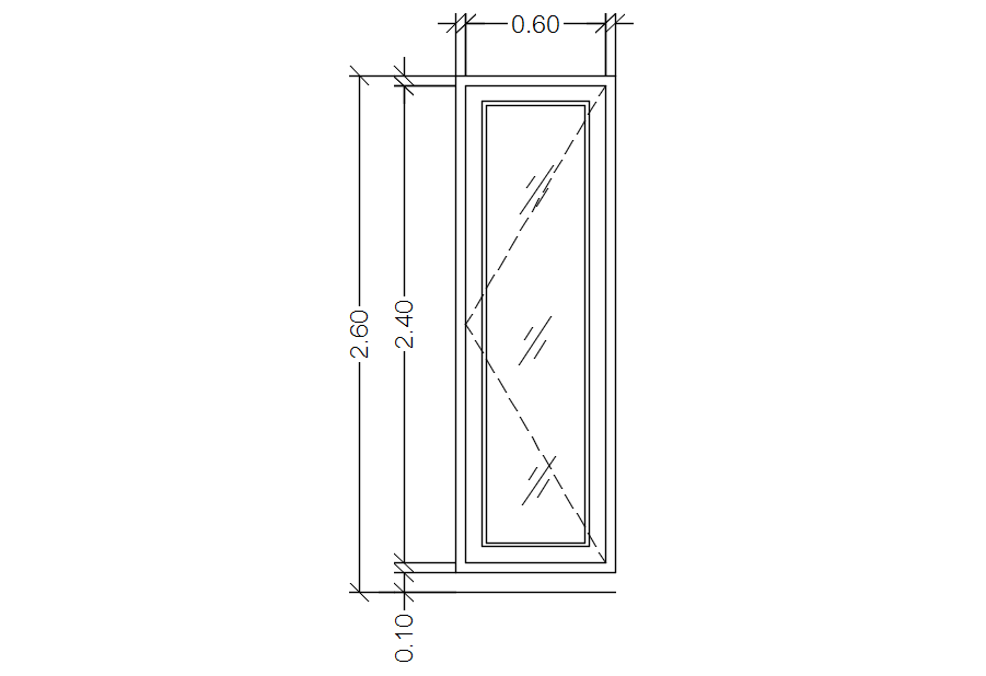 Glass panel door in AutoCAD 2D, dwg file, CAD file - Cadbull