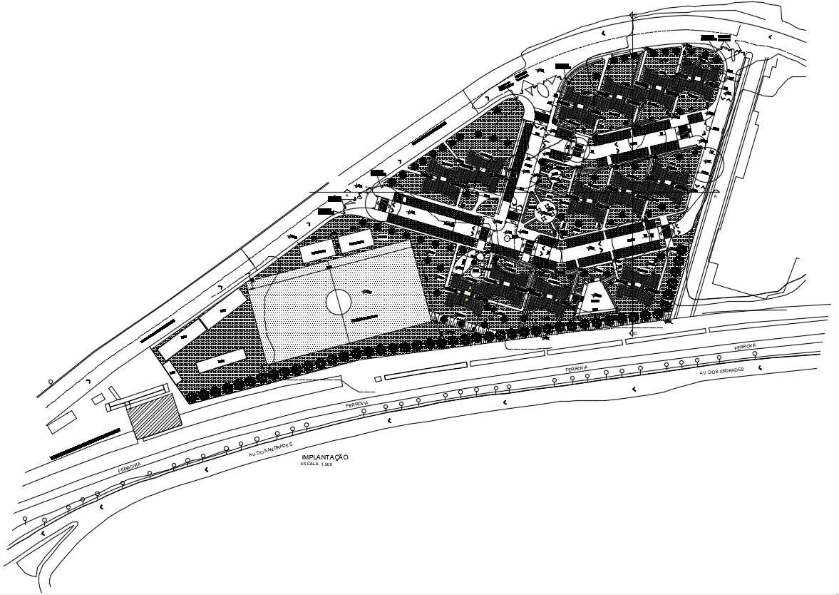 Government Residential Area CAD Plan - Cadbull