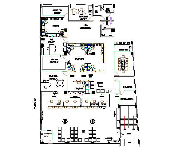 Government Working Office Lay-out design - Cadbull