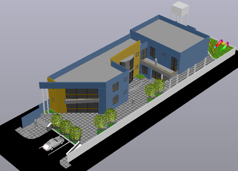 Government Building Design 3d View Cadbull