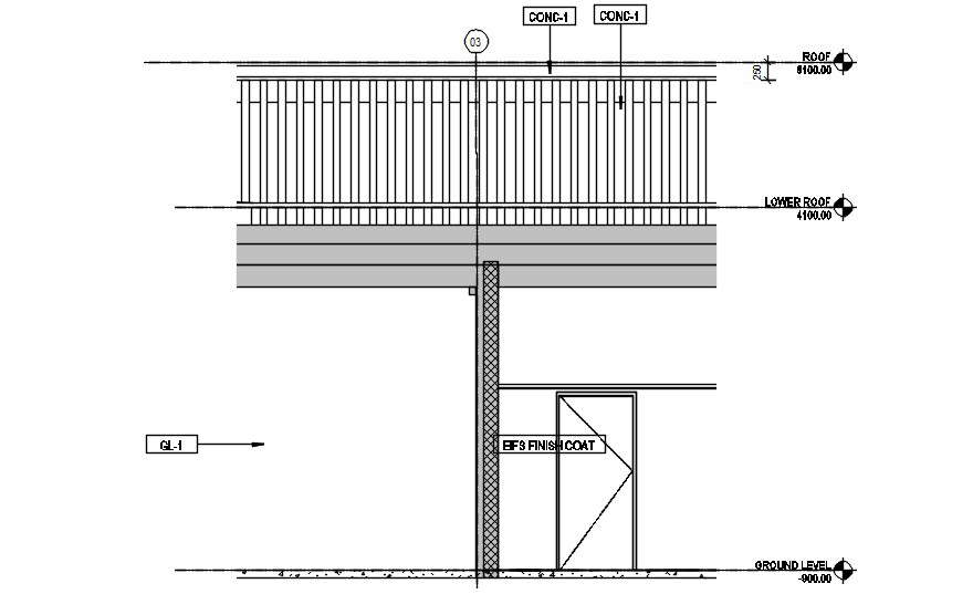 Grill elevation detail is given in this autocad drawing file.Download